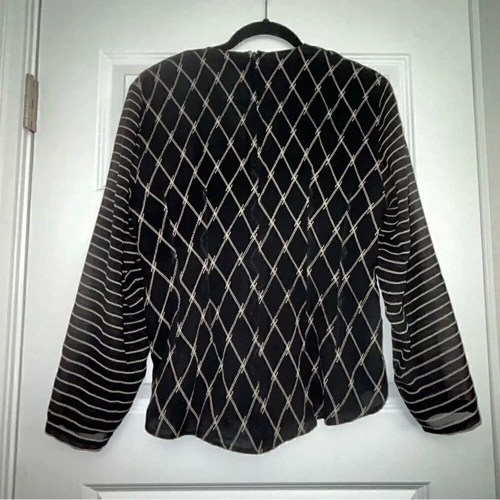 Vera Cristina Silk Sheer Blouse Top - Picture 4 of 4